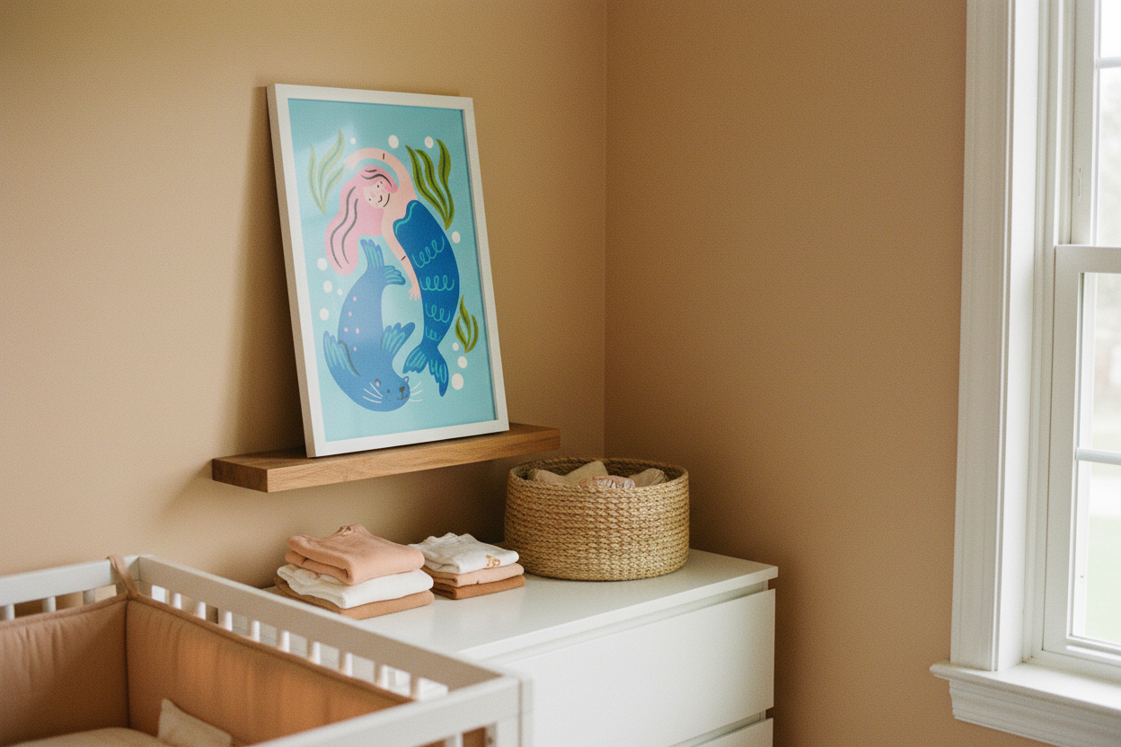 Mermaid Print - Peach Coastal