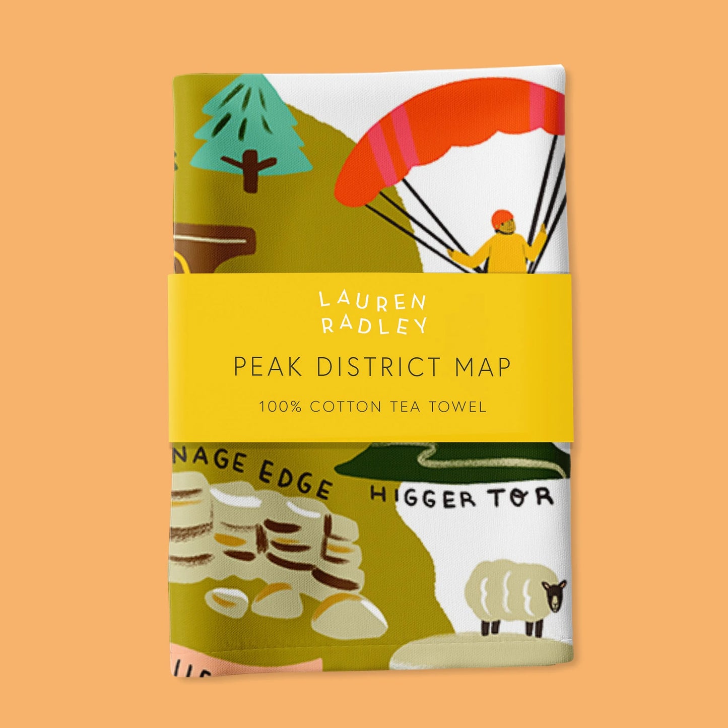 Peak District Map Tea Towel