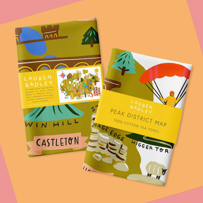 Peak District Map Tea Towel