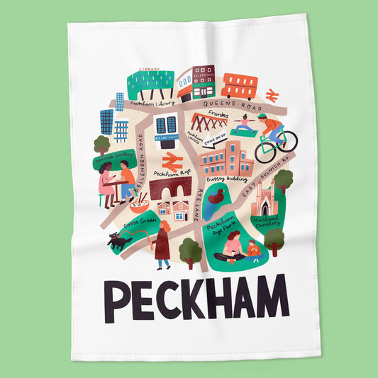 Peckham - London Map Tea Towel