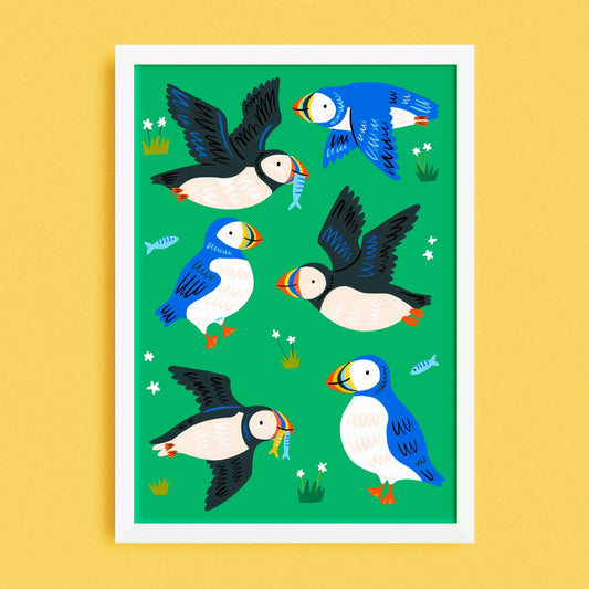 Puffins Print Lauren Radley