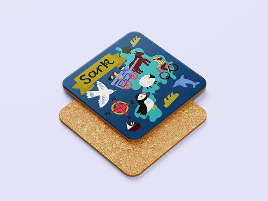 Sark Map Coaster