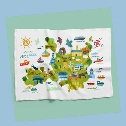 Sark Map Tea Towel