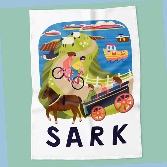 Sark Travel Poster Tea Towel