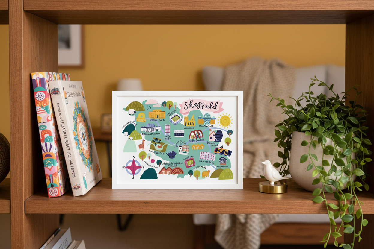 Sheffield Map Print – Bookshelf
