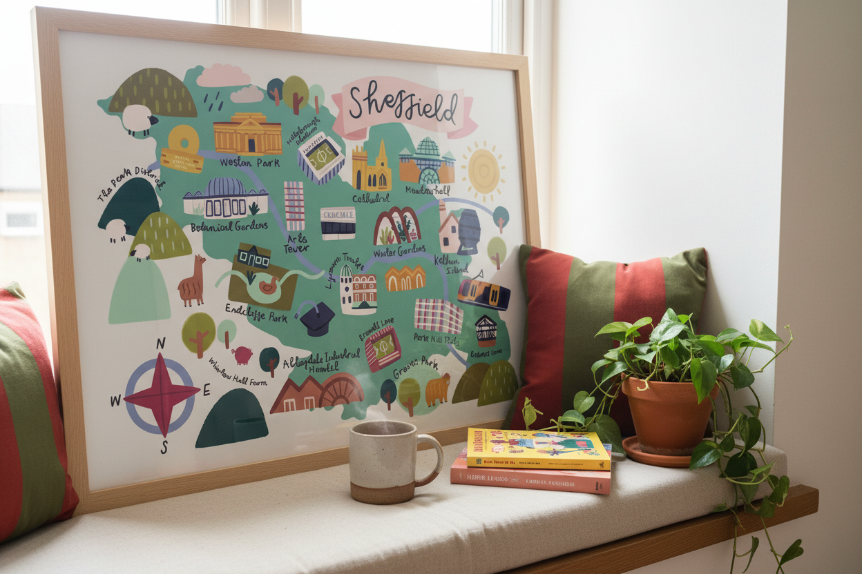 Sheffield Map Print – Lifestyle 2