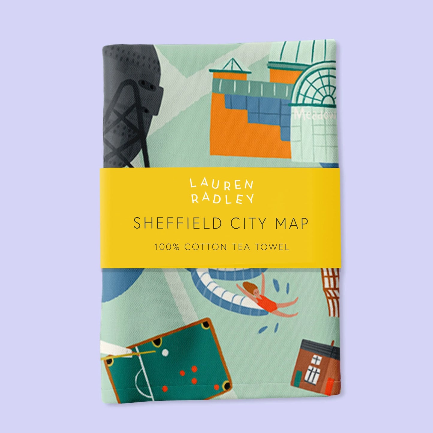 Sheffield City Map Tea Towel