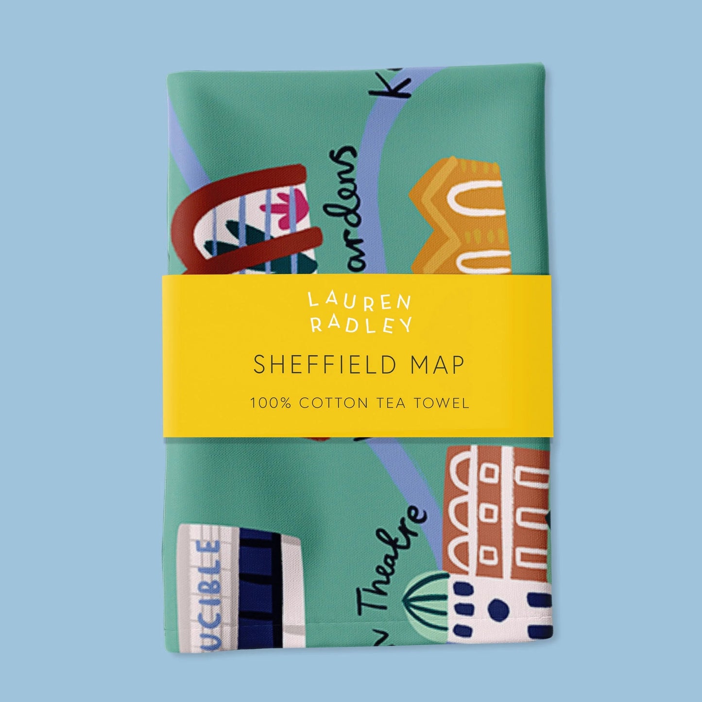 Sheffield Map Tea Towel Lauren Radley