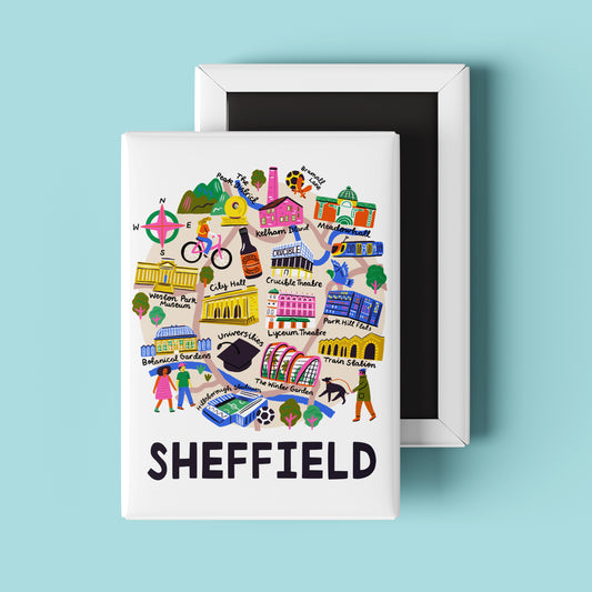 Sheffield Circular Map Magnet