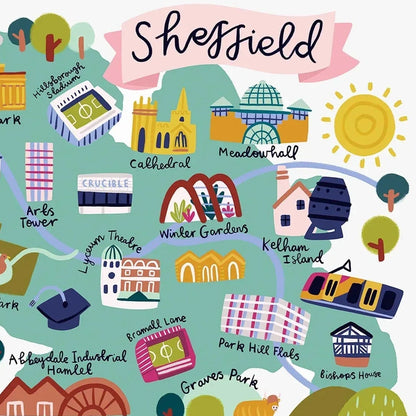 Sheffield Map Print