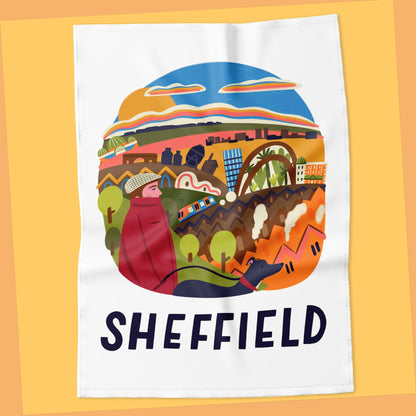 Sheffield Travel Poster Tea Towel
