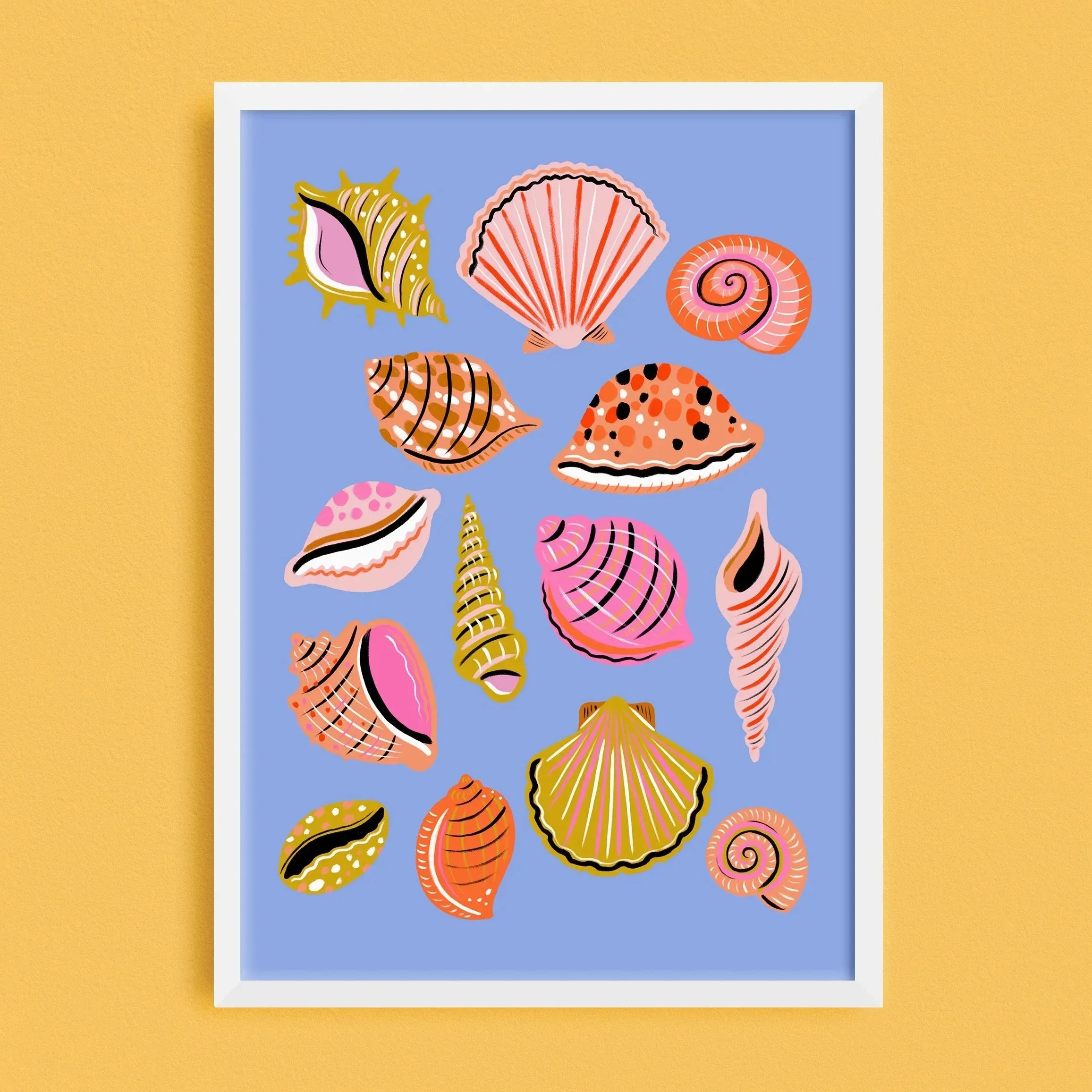 Shells Print | Beach Nature Wall Art Poster | Lauren Radley