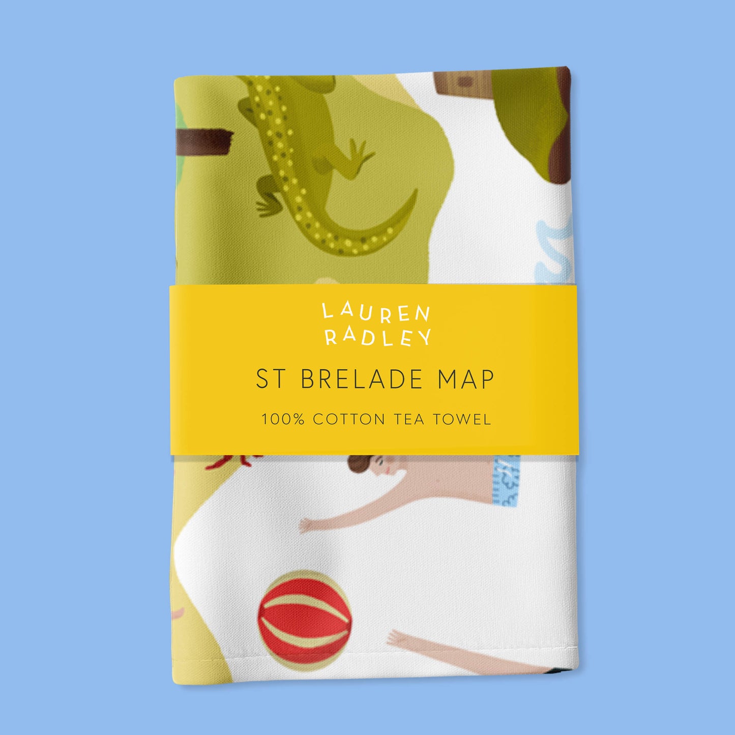 St Brelade Map Tea Towel