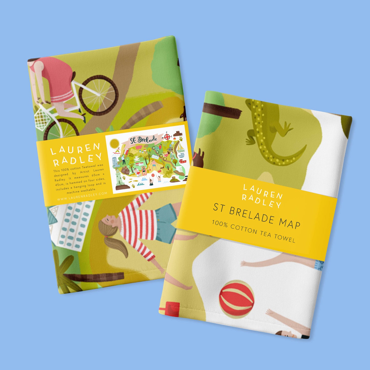 St Brelade Map Tea Towel