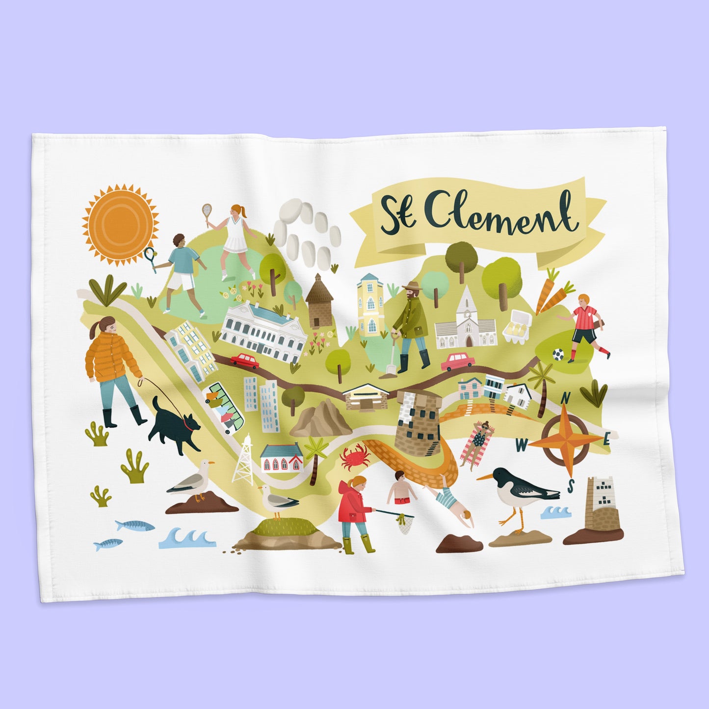 St Clement Map Tea Towel