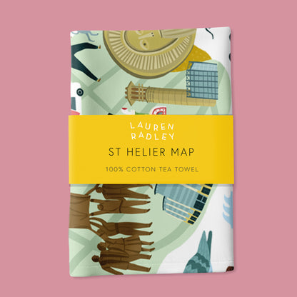 St Helier Map Tea Towel