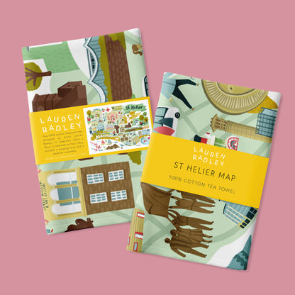 St Helier Map Tea Towel