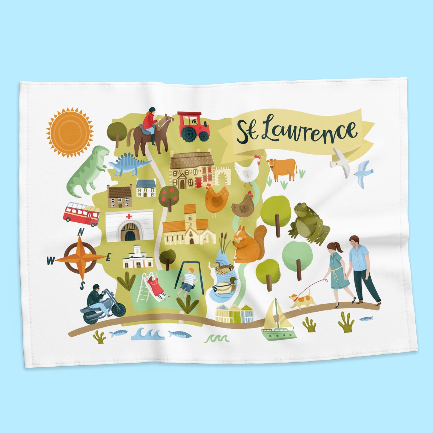 St Lawrence Map Tea Towel
