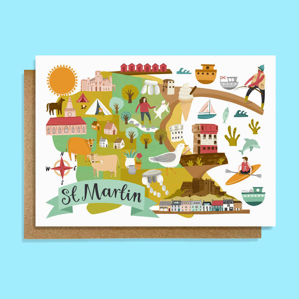 St Martin Map Card