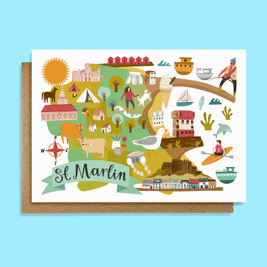 St Martin Map Card
