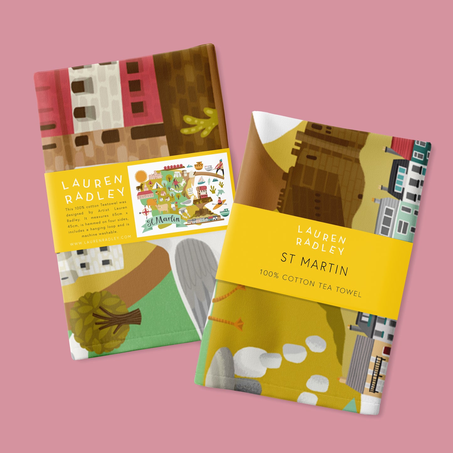 St Martin Map Tea Towel