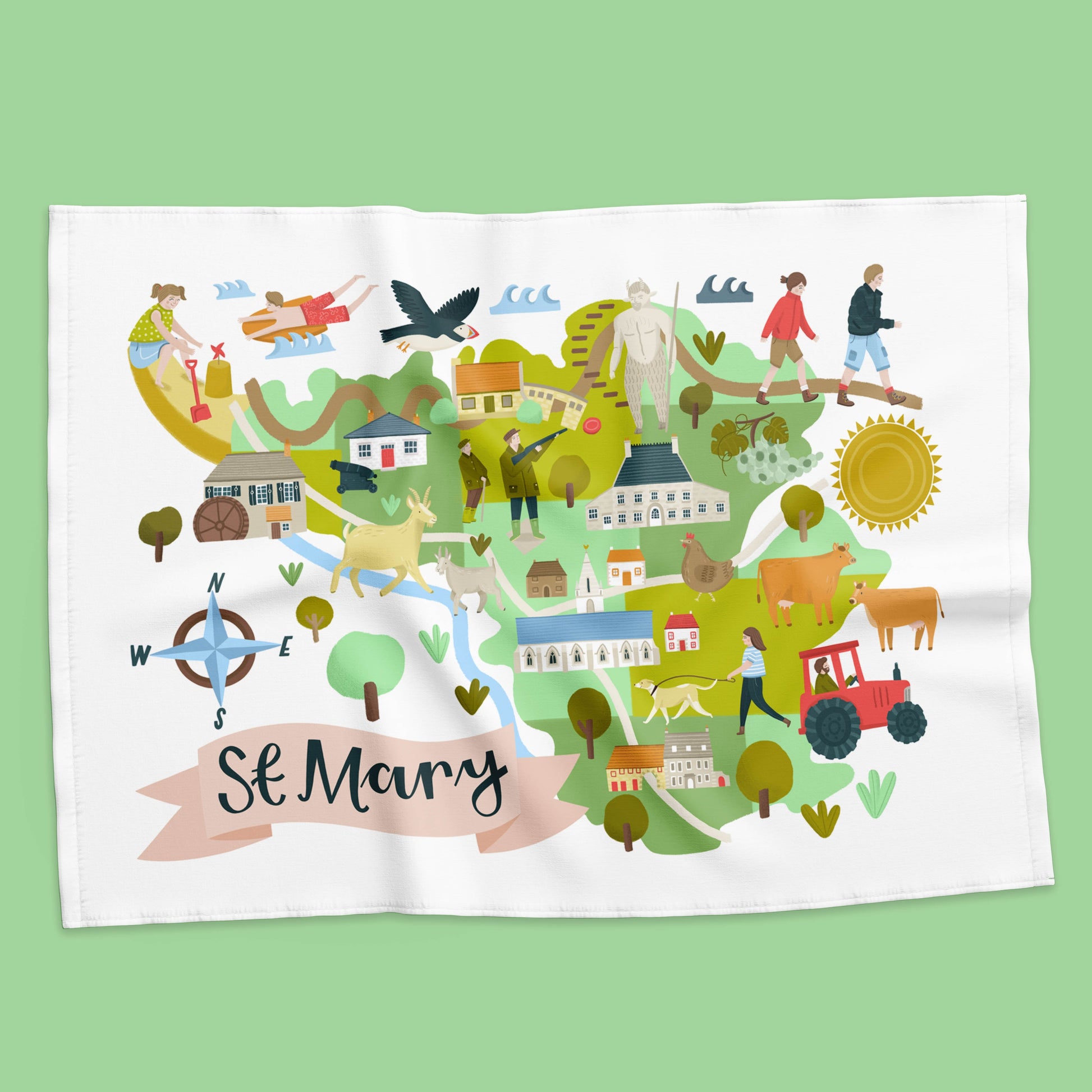 St Mary Map Tea Towel Lauren Radley