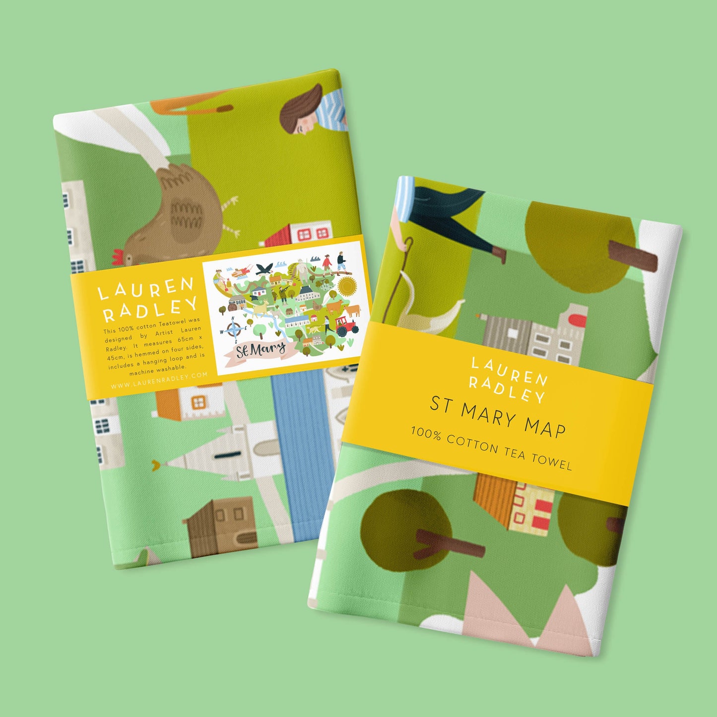 St Mary Map Tea Towel Lauren Radley