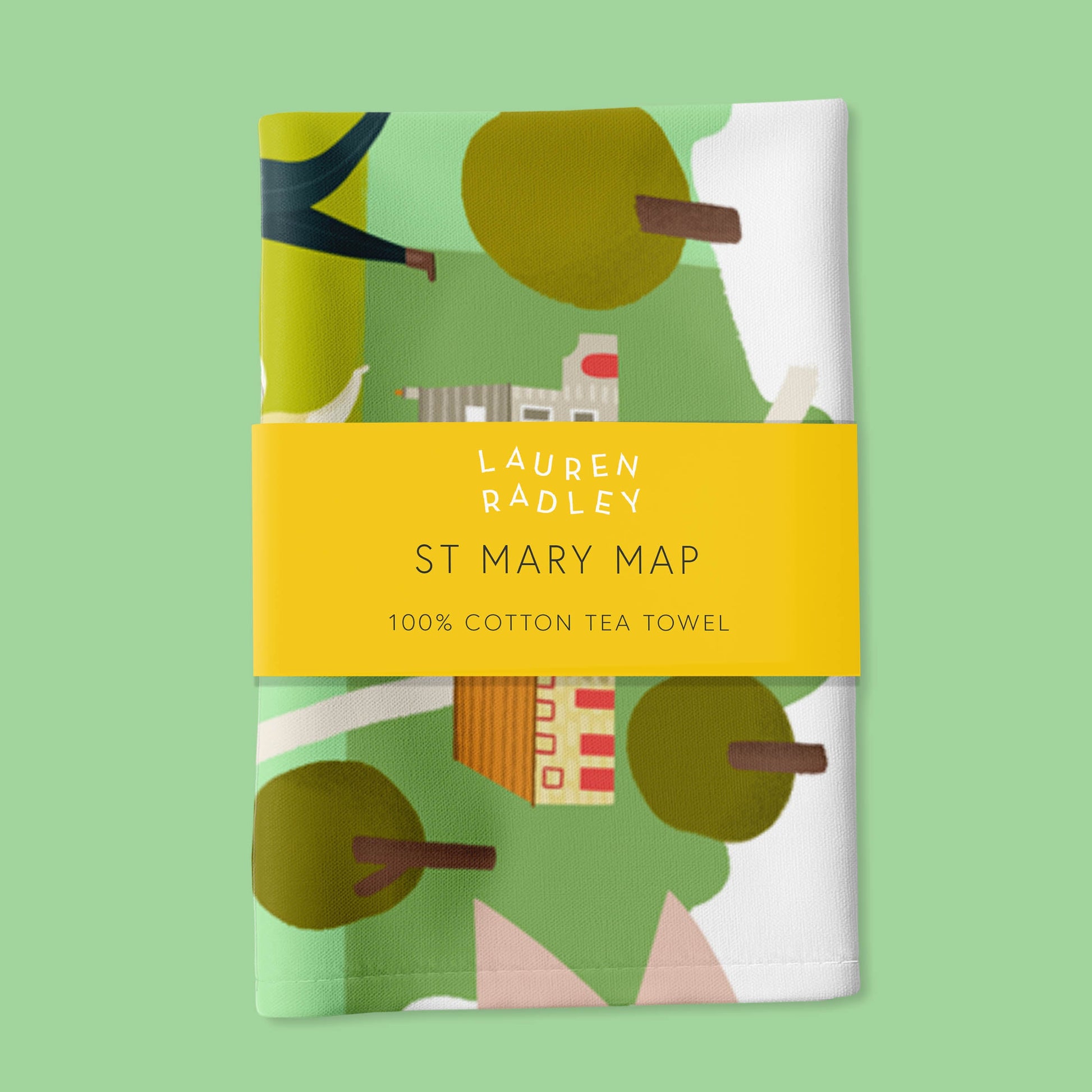 St Mary Map Tea Towel Lauren Radley