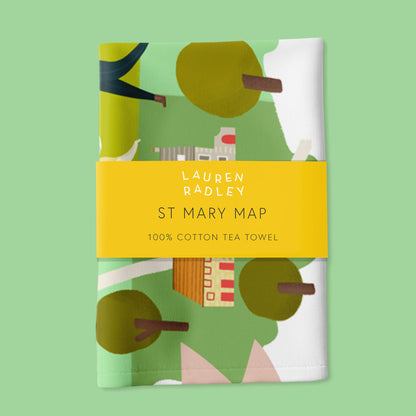 St Mary Map Tea Towel Lauren Radley