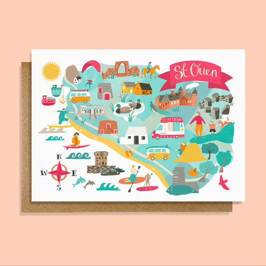 St Ouen Map card