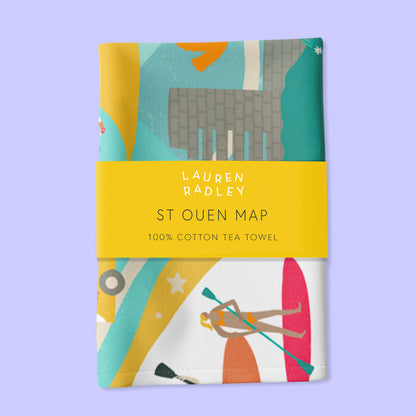 St Ouen Map Tea Towel