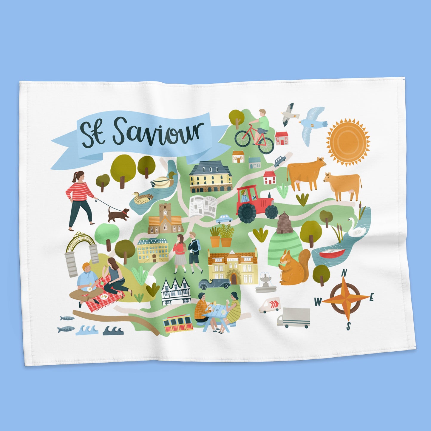 St Saviour Map Tea Towel