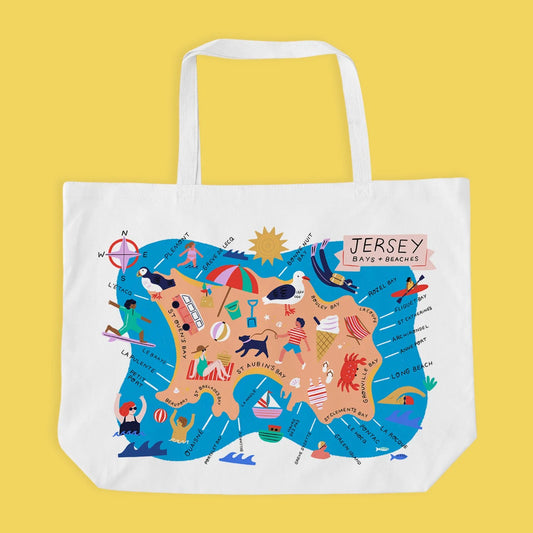 Jersey Bays and Beaches Map Shopper Bag