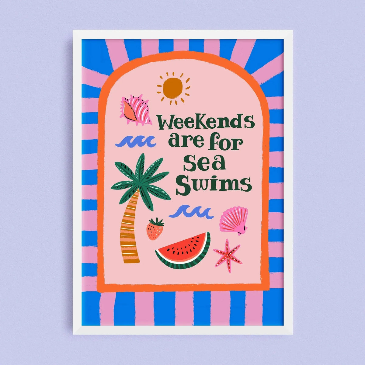 Weekend Sea Weekends are for Sea Swims Print | Coastal Quote Art Print | Lauren Radley