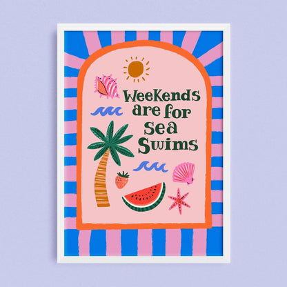Weekends are for Sea Swims Print Lauren Radley