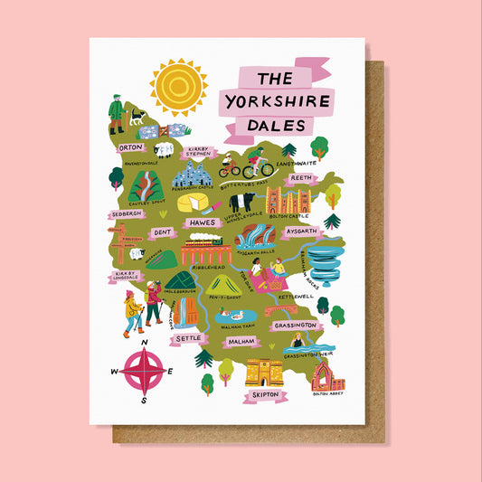 Yorkshire Dales Map Card