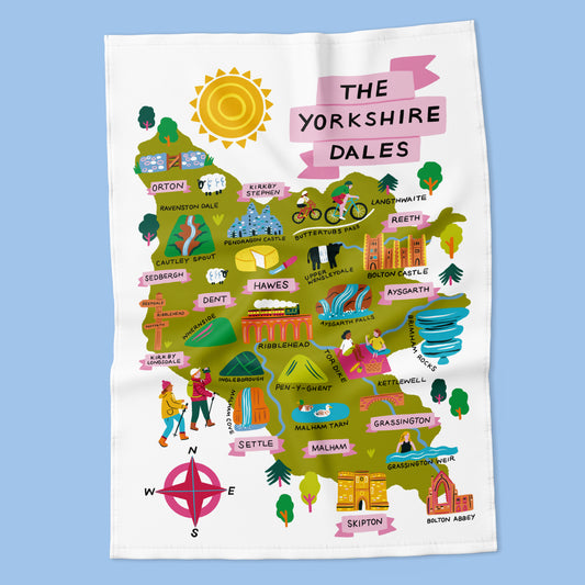 Yorkshire Dales Map Tea Towel